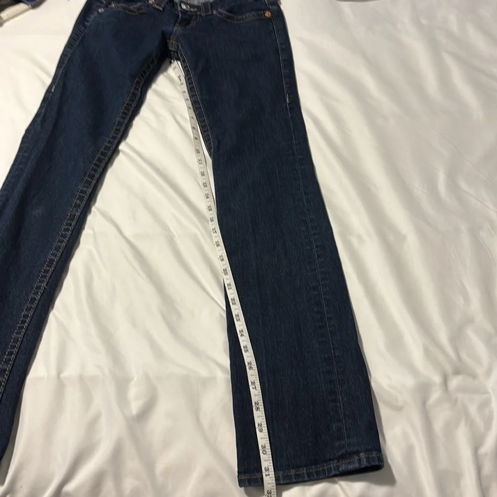 True religion straight leg jeans low rise cotton blend dark blue 5 pockets sz 26 - Picture 12 of 14